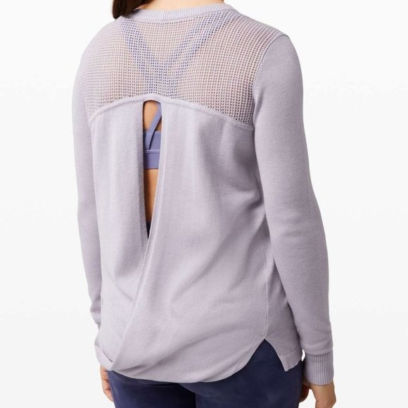 lululemon athletica Sweaters - Lululemon  Back to Balance Long Sleeve Cashmere blend Sweater | Iced Iris | 4